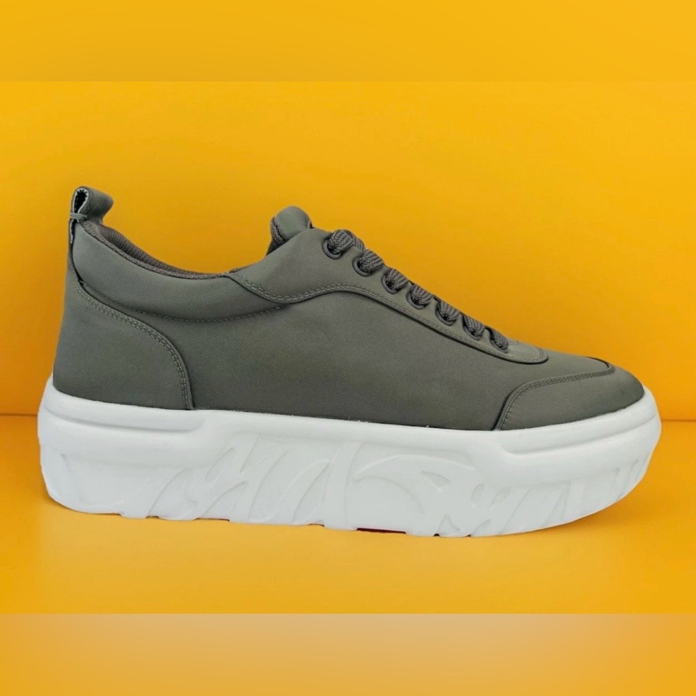 CHRISTIAN LOUBOUTIN Choukario Platform Men Gray Nylon Sneakers EU 45 - US 12